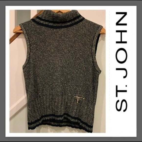 St. John Rare Vintage Embellished Knit Sweater Vest Women’s Size 2 - Picture 14 of 14